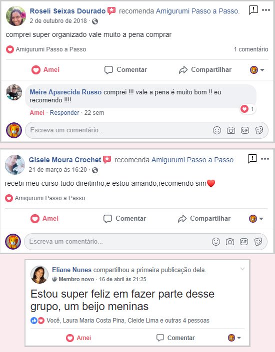 Avaliações do produto amigurumi